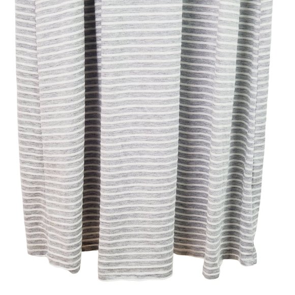 Finn & Clover Racerback Gray White Striped Maxi Comfy Dress Sz M - Picture 5 of 9